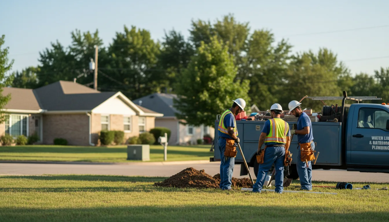 Residential water line and bathroom plumbing service in Glenwood, IN